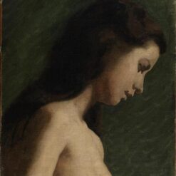 Authentic-Looking Realist Sketch and Study "Study of a Girl's Head" by Thomas Eakins - Dafen Village Creation, Oil Painting for Home and Office Spaces, Adored by Art Aficionados and Those Who Appreciate the Art of Capturing Femininity