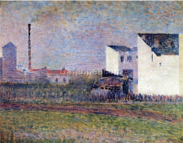 Custom-Made Oil on Canvas Painting Inspired by Georges Seurat’s ‘Suburb’ (La Banlieue) – Unique Creations Tailored to Your Taste by Dafen Village Studios