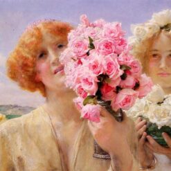 Hand - Painted Oil on Canvas Inspired by Alma - Tadema's "Summer Offering" (1911) - Dafen Village's Artistic Delight