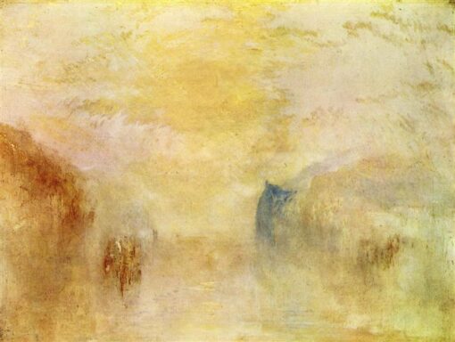 Stunning J.M.W. Turner’s ‘Sunrise, with a Boat between Headlands’ Inspired Oil on Canvas – Skillfully Created by Dafen Village Artists for Marina Art Enthusiasts