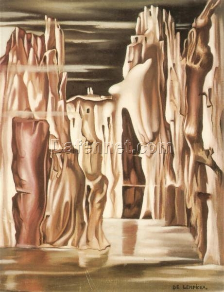Surrealist Landscape” Inspired by Tamara de Lempicka – Surrealism Oil Painting on Canvas