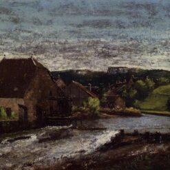 Enchanting Gustave Courbet's 'The Loue Valley' Realist Oil on Canvas Landscape - c.1872 Masterpiece from Private Collection
