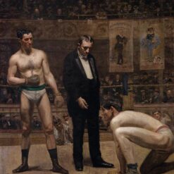 Authentic-Looking Realist Genre Painting "Taking the Count" (1898) by Thomas Eakins - Dafen Village Creation, Oil on Canvas for Home and Office Spaces, Adored by Art Aficionados and Those Who Appreciate the Art of Capturing Momentary Emotions