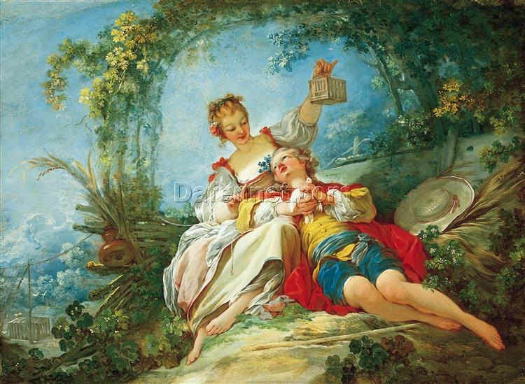 Dafen Village’s Exquisite “The Happy Lovers” Inspired Rococo Oil Painting for Home Adornment