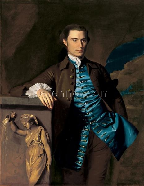 Exquisite Dafen Village-Crafted Oil Painting: Thaddeus Burr INSPIRED BY John Singleton Copley’s 1758 – 1760 Timeless Neoclassical Work