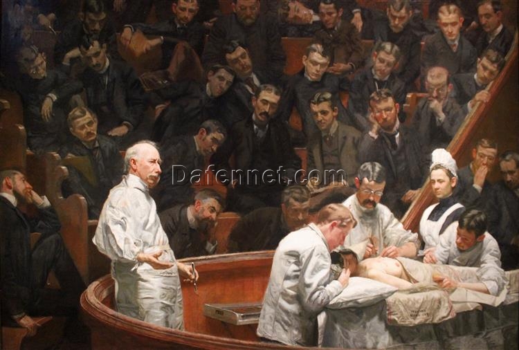 Hand-Painted Replica of Thomas Eakins’ “The Agnew Clinic” (1889) – Magnificent Realist Genre Oil Painting on Canvas from Dafen Village, Ideal for Art Historians and Lovers of Medical History Art