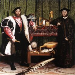 Magnificent 'The Ambassadors' Inspired Portrait Oil Painting - Hand - painted in Dafen Village Studio, Emulating Hans Holbein the Younger's 1533 Northern Renaissance Style
