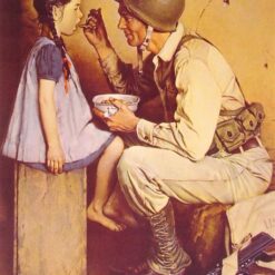 Hand - Painted Replica of Norman Rockwell's "The American Way" Inspired by 1944 Original - Dafen Village Artistry
