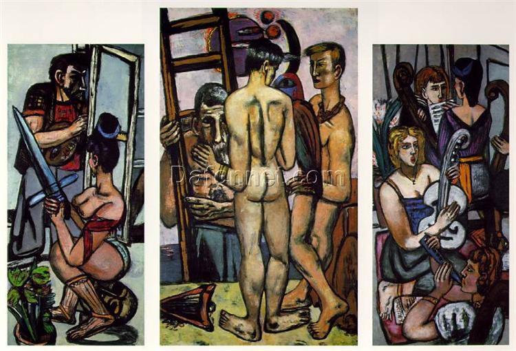 Large – scale Expressionist Oil Depicting The Argonauts INSPIRED BY Max Beckmann (1949 – 1950)
