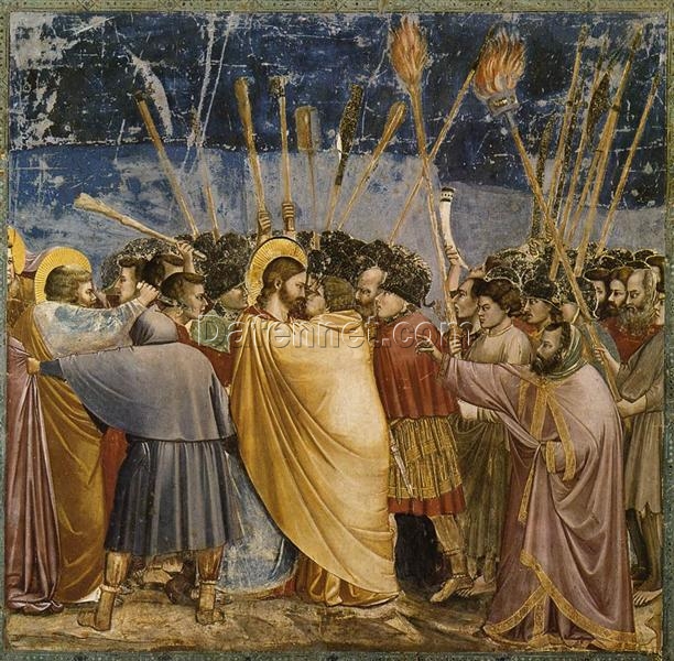 The Arrest of Christ (Kiss of Judas)” by Giotto – Proto Renaissance Masterpiece from the Scrovegni Chapel