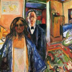 High-quality 'The Artist and His Model' Expressionist Inspired Oil Painting by Edvard Munch - Direct from Dafen Village Studios for Art Aficionados