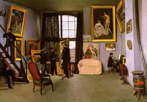Custom-Sized Impressionist Interior “The Artist’s Studio, Rue de la Condamine” Inspired by Frederic Bazille’s 1870 Masterpiece – Handmade in Dafen Village to Suit Your Space