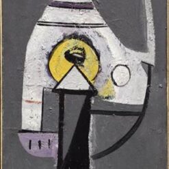 High - Quality Replica of Arshile Gorky's 1933 Cubist Abstract 'The Barber (Composition No. 5)' Oil on Panel for Home Decor