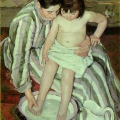 Stunning Reproduction of Mary Cassatt's 'The Bath' (1893) - A Glimpse into Impressionist Intimacy and Maternal Love