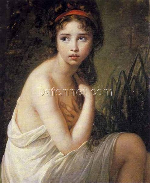Dafen Village-Inspired Oil on Canvas: The Bather INSPIRED BY Louise Elisabeth Vigee Le Brun’s 1792 Rococo Portrait