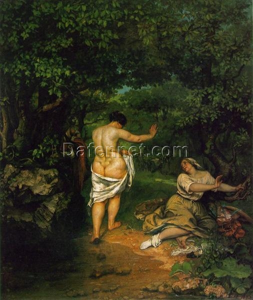 Magnificent 1853 Gustave Courbet ‘The Bathers’ (Les Baigneuses) Realist Oil on Canvas – Nude and Genre Painting, 227×193 cm, Inspired by Musée Fabre Masterpiece