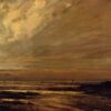 Exquisite 1865 Gustave Courbet 'The Beach at Trouville at Low Tide' Realist Oil Canvas Landscape - A Private Collection Inspired Gem for Art Aficionados