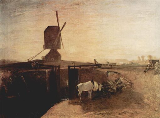 Authentic Reproduction of J.M.W. Turner’s ‘The Big Connection Channel at Southall Mill’ (1810) – A Romantic Era Genre Painting Treasure