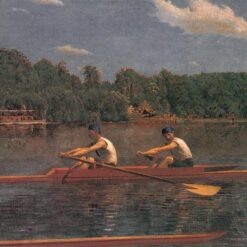 Dafen Village Inspired Reproduction of Thomas Eakins' "The Biglin Brothers Racing" (1873) - High-Quality Realist Genre Oil Painting for Sale, Great for Art Collections and Interior Designers Seeking Energetic Scenes