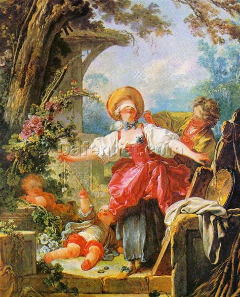 Collectible “Blind Man’s Bluff” Inspired Rococo Oil Artwork from Dafen Village