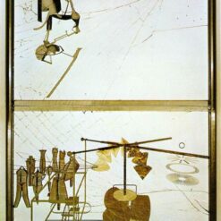 Exquisite Dafen Village Creation: 'The Bride Stripped Bare by her Bachelors' Inspired by Marcel Duchamp (1915 - 1923) - Dada Figurative Oil, Varnish & Glass Artwork