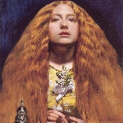 Exquisite Hand - Painted Replica of John Everett Millais' "The Bridesmaid" (1851) - A Charming Romantic Portrait Inspired Oil on Panel for Art Lovers in UK and Abroad