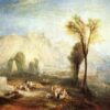 Enthralling 'The Bright Stone of Honour (Ehrenbreitstein) and the Tomb of Marceau, from Byron's 'Childe Harold'' Inspired Literary Oil Painting - Hand - painted in Dafen Village Studio, Embracing J.M.W. Turner's 1835 Romanticism