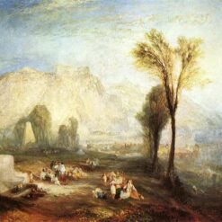 Enthralling 'The Bright Stone of Honour (Ehrenbreitstein) and the Tomb of Marceau, from Byron's 'Childe Harold'' Inspired Literary Oil Painting - Hand - painted in Dafen Village Studio, Embracing J.M.W. Turner's 1835 Romanticism