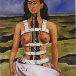 Custom Oil Painting Inspired by Frida Kahlo’s The Broken Column (La Columna Rota) – Hand-Painted Naïve Art Reproduction from DaFen Village Studio | Symbolic Mexican Fine Art for Home and Office Décor