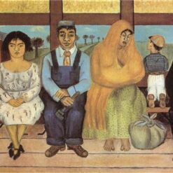 Custom Oil Painting Inspired by Frida Kahlo’s The Bus (El Camión) – Hand-Painted Naïve Art Reproduction from DaFen Village Studio | Mexican Fine Art for Home, Office, and Gallery Décor