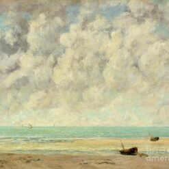 Enchanting Gustave Courbet's 'The Calm Sea' Realist Oil on Canvas Landscape - 1869 Masterpiece for Art Lovers