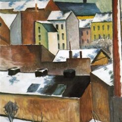 Dafen Village Presents: August Macke's 'The Church of St. Mary in Bonn in Snow' (1911) Reproduction - A Must - Have for Art Collectors