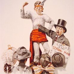 Dafen Village Presents: Inspired by 1916 Norman Rockwell's 'The Circus Barker' - Regionalism Oil Canvas Artwork