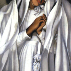 Lempicka-Inspired "The Communicant" – Hand-Painted Art Deco Portrait for Luxury Home & Office Décor | DaFen Village Studio