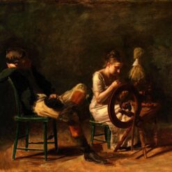 Hand-Painted Replica of Thomas Eakins' "The Courtship" (1876) - Intimate Realist Genre Oil Painting on Canvas from Dafen Village, Ideal for Art Lovers and Romantics
