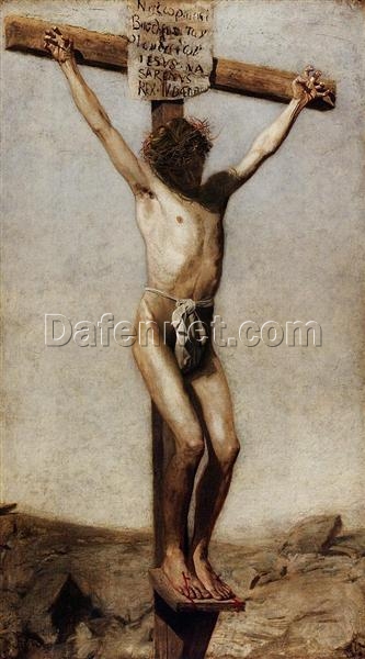 Hand-Painted Replica of Thomas Eakins’ “The Crucifixion” (1880) – Profound Realist Religious Oil Painting on Canvas from Dafen Village, Ideal for Art Lovers and Those with a Spiritual Interest