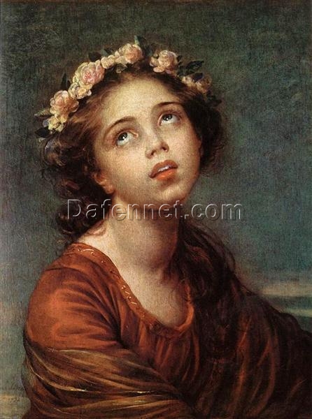 Dafen Village Handmade Oil Canvas Replica: The Daughter’s Portrait INSPIRED BY Louise Elisabeth Vigee Le Brun’s Enchanting Rococo Masterpiece at Parma National Gallery