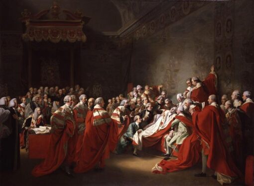 Museumsreplik von “Der Tod des Grafen von Chatham” nach dem Vorbild von John Singleton Copleys neoklassischem Werk von 1781