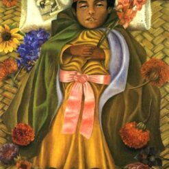 Custom Oil Painting Inspired by Frida Kahlo’s The Deceased Dimas – Hand-Painted Naïve Art Portrait Reproduction from DaFen Village Studio | Symbolic Mexican Fine Art for Home, Office, and Gallery Décor