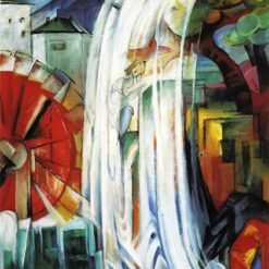 Franz Marc's 'The Enchanted Mill' Cubist Style Hand-painted Oil Canvas - Perfect for Creating a Dreamy and Artistic Atmosphere in Your Space