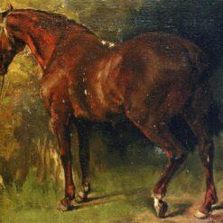 High-Resolution Print Inspired by Gustave Courbet's 'The English Horse of M. Duval' - An Affordable Way to Bring Realist Animal Art into Your Home from Dafen Village