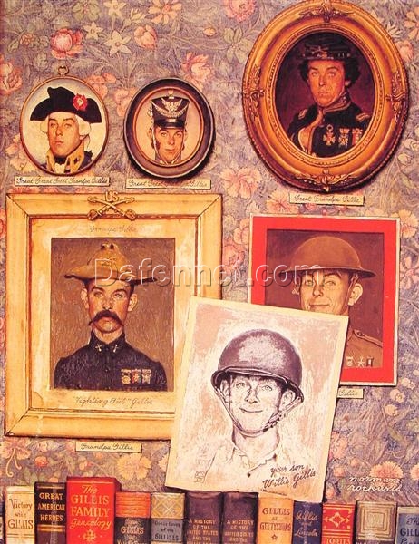 High – Quality Reproduction by Dafen Village of Norman Rockwell’s ‘The Fighting Gillises’ – A Gem from the Willie Gillis Series