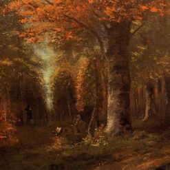 Unique 'The Forest in Autumn' (La Foret En Automne) Inspired Oil Painting by Dafen Village Artists - Ideal for Those Searching for Authentic Realist Landscapes with Seasonal Charm
