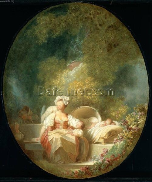Collector’s Delight: Dafen Village’s “The Good Mother” Inspired High-Quality Rococo Genre Oil Painting