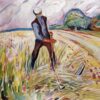 Edvard Munch's 'The Haymaker' Expressionist Style Hand-painted Oil Canvas - Ideal for Creating a Thought-provoking and Atmospheric Space