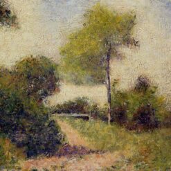 High-Resolution Print Inspired by Georges Seurat's 'The Hedge (also known as The Clearing)' - An Affordable Way to Adorn Your Space with Impressionist Landscape Art from Dafen Village