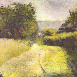 Exquisitely Hand-Painted Oil on Canvas Replica of Georges Seurat's 'The Hollow Way' (Le Chemin creux) - A Serene Impressionist Landscape by Dafen Village Artists for Art Aficionados and Nature Enthusiasts