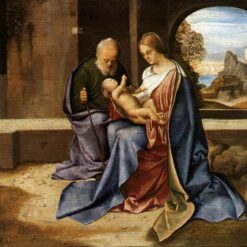 Authentic - Looking Reproduction of Giorgione's 'The Holy Family (Madonna Benson)' - Handmade High Renaissance Religious Oil on Panel by Dafen Village Artisans