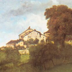 Gustave Courbet's Timeless 1853 'The Houses of the Chateau D'Ornans' - Realist Landscape Oil Painting on Canvas, A Homage to a Private Artistic Heritage