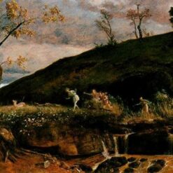 Decorative Oil Painting INSPIRED BY Böcklin’s The Hunt of Diana for Mythology Lovers